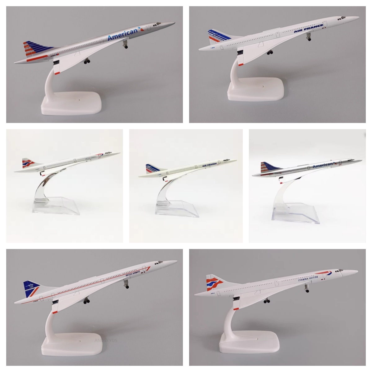 Model Kit Singapore - Model Pesawat 16/20Cm Concorde Air France/British/Singapura/Amerika