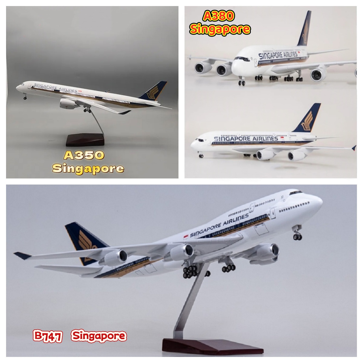 Model Kit Singapore - Model Pesawat Mainan Skala Singapore Airways