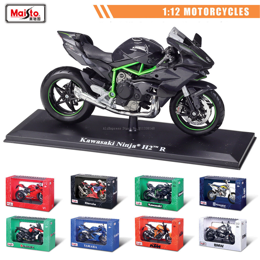 Model Kit Yamaha - Maisto sepeda motor asli BMW Kawasaki