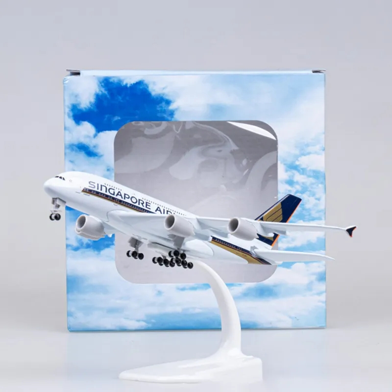 Model Kit Singapore - Mainan Pesawat Logam 20Cm A380 Pesawat