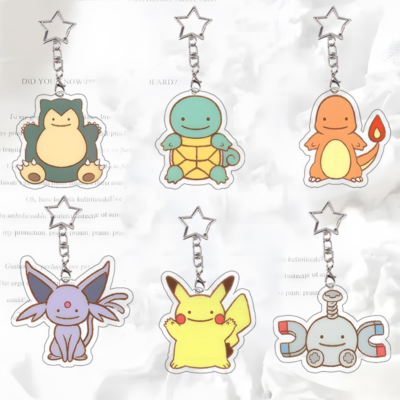 Model Kit Plastic - Gantungan Kunci Akrilik Snorlax Kawaii Squirtle,