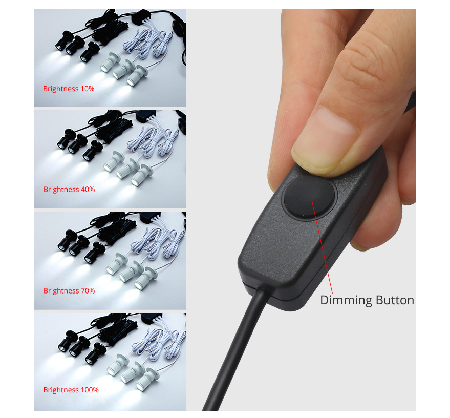 Satu Set 4 Lampu LED Spot Dimm - Model Kit Display Case ulasan dan harga